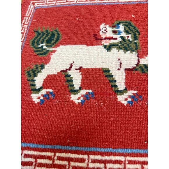 VTG Tibetan Snow Lion Woven Meditation Carpet Rug 15x22" - Picture 7 of 7